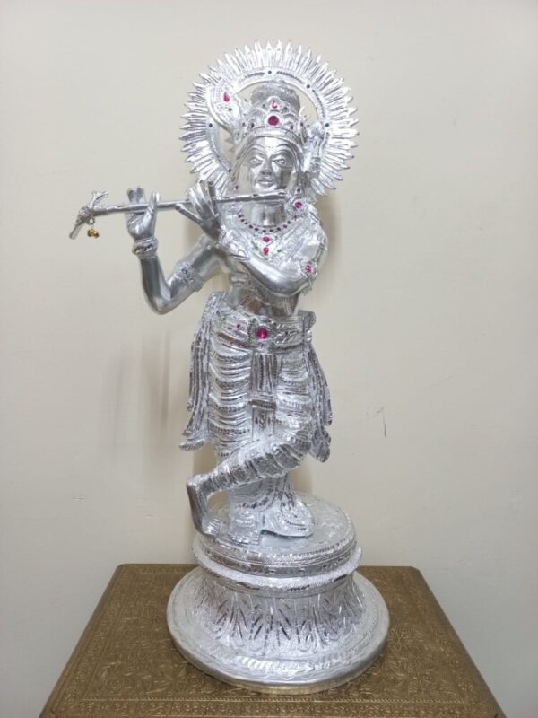 Aluminium Standing Krishna with Flute Medium - WELCOME TO AARYASTHALI ...