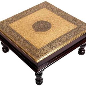 Wooden Chowki with Brass Sheet 10*10